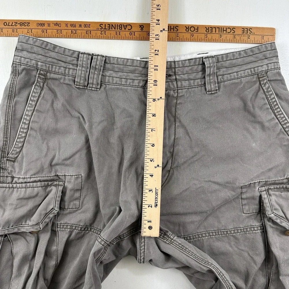 Polo Ralph Lauren Men Actual 35 Cargo Shorts Gray Military Baggy Army Grunge Y2K